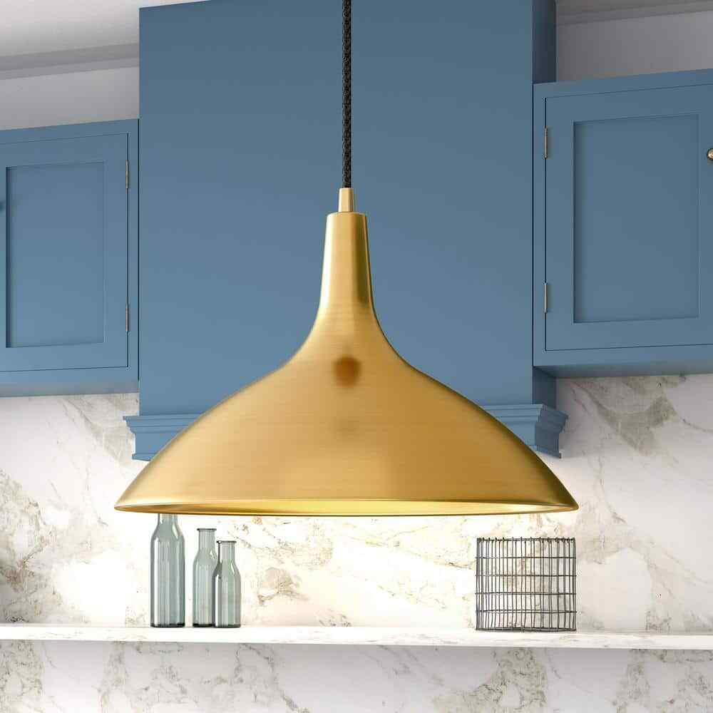 Meyer&Cross Barton 1-Light Brass Pendant with Metal Shade