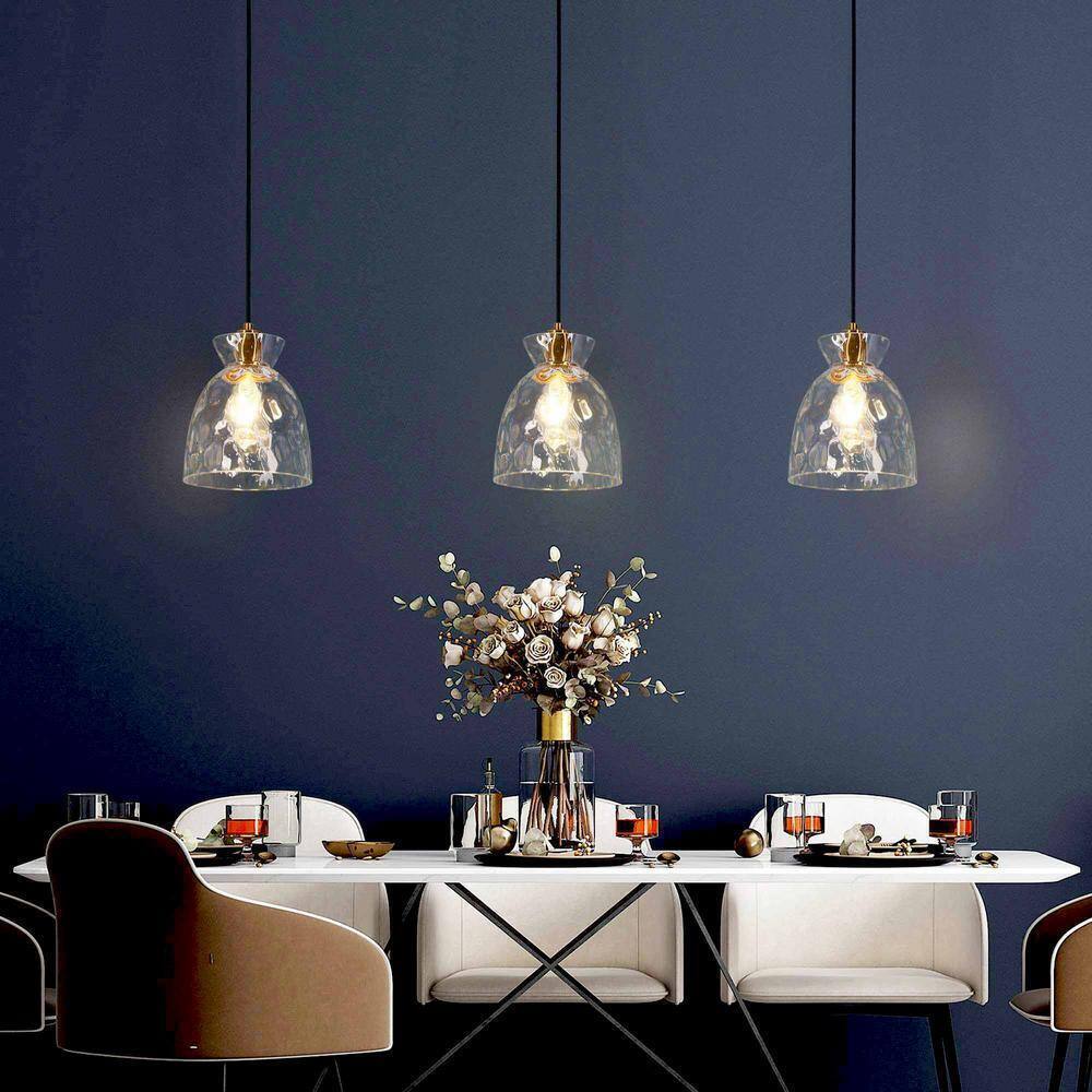 Uolfin Modern Kitchen Island Pendant Light 1-Light Brass Gold Bell Pendant