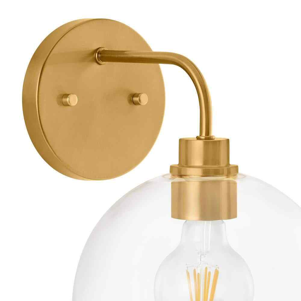 Hampton Bay Vista Heights 8 in. 1-Light Aged Brass Vanity Light Fixture