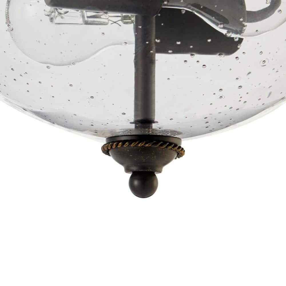 Hampton Bay 2-Light 13 in. Bronze Flush Mount Ceiling Light
