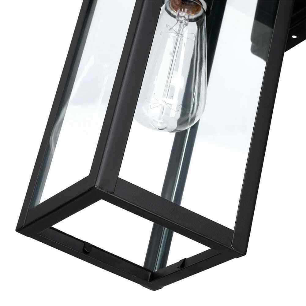 Hukoro 1-Light Matte Black Hardwired Outdoor Wall Lantern Sconce