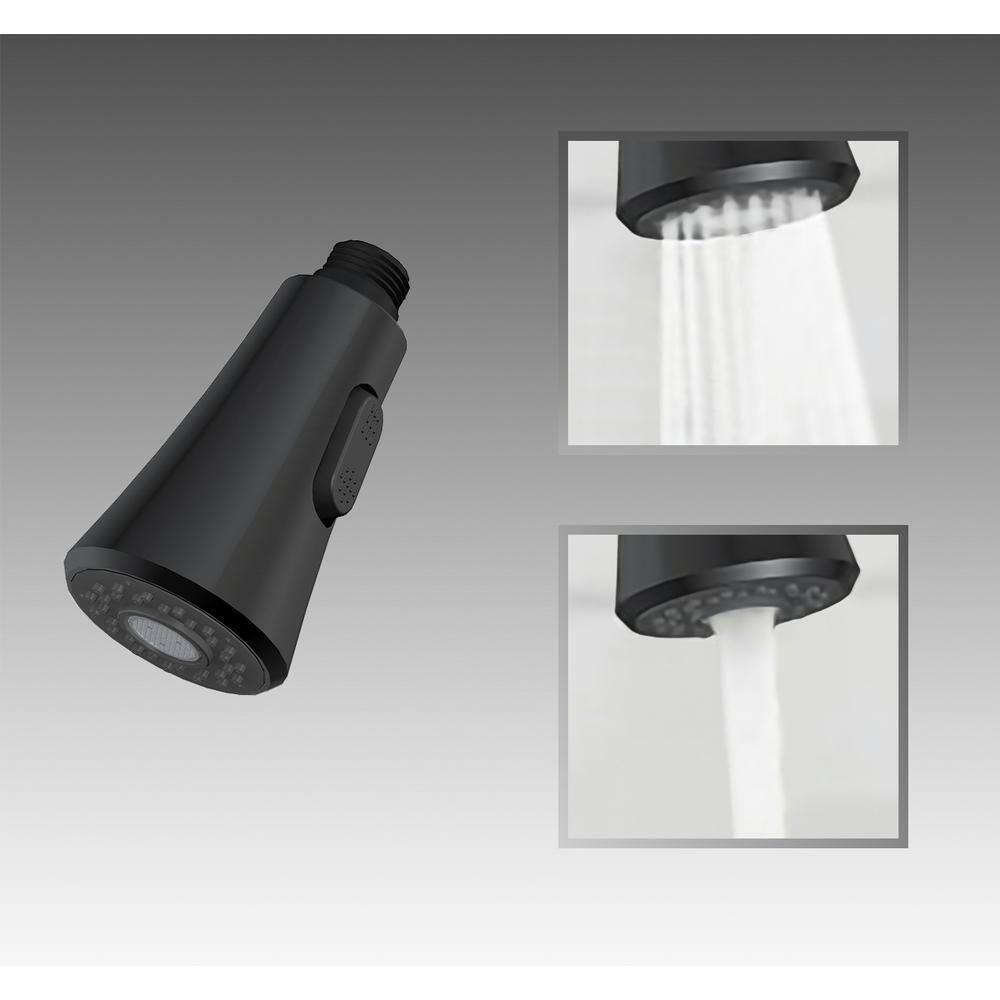 Cartway Single-Handle Pull-Down Sprayer Kitchen Faucet in Matte Black D001O