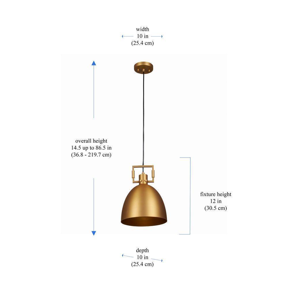 STANFORD LIGHTING Luka 1 Light Brass Modern Farmhouse Pendant