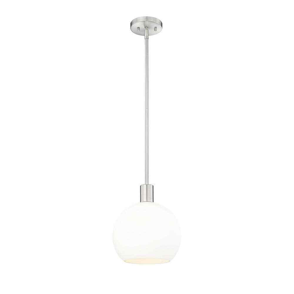 Margo 9.75 in. Bubble Pendant Brushed Nickel w/ White Glass Shade