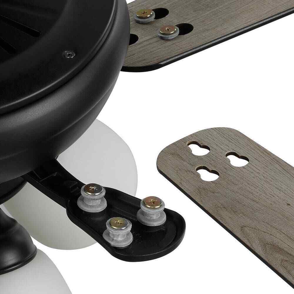 Hampton Bay Riley 44 in. Indoor LED Matte Black Downrod Ceiling Fan
