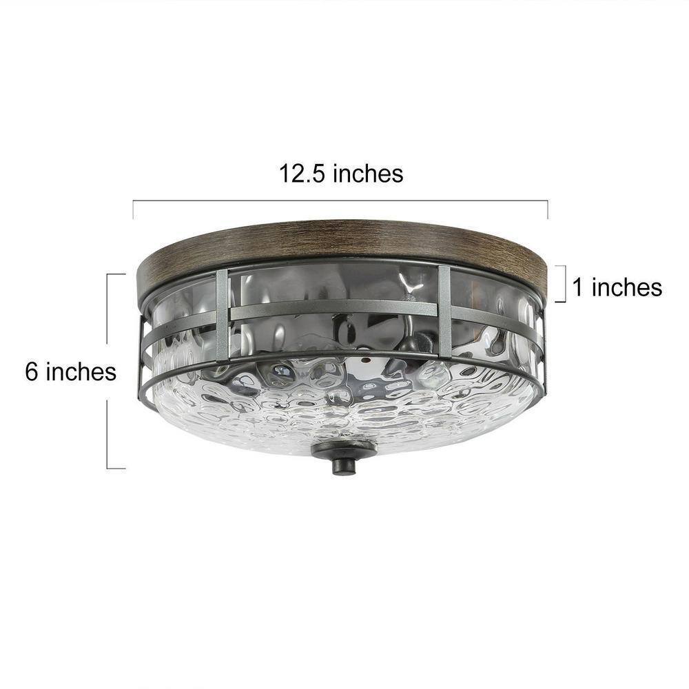 Uolfin Modern Farmhouse Ceiling Light Maya 3-Light Black Kitchen Flush Mount