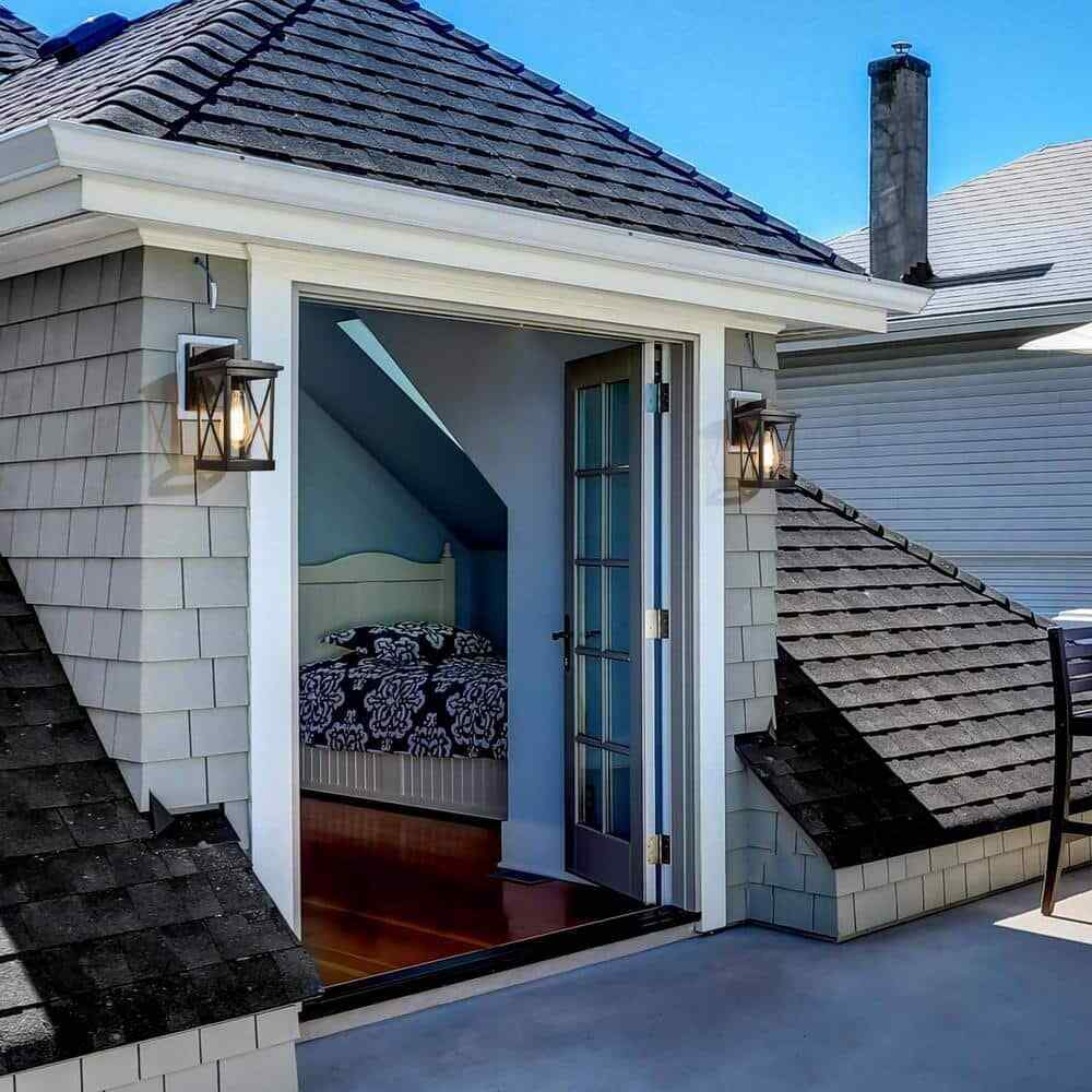 LNC Modern Black Outdoor Lantern Sconce with Clear Glass Shade 1-Light 2-pack