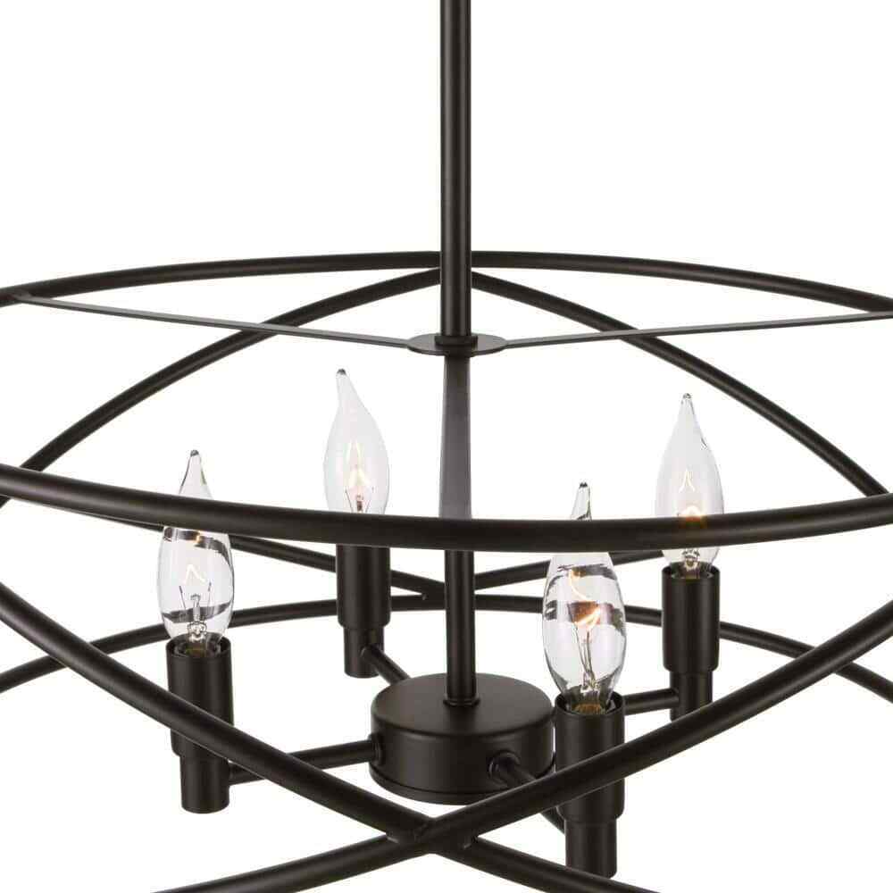 Hampton Bay Hastings 13.5 in. 2-Light Satin Bronze Drum Ceiling Semi Flush Light