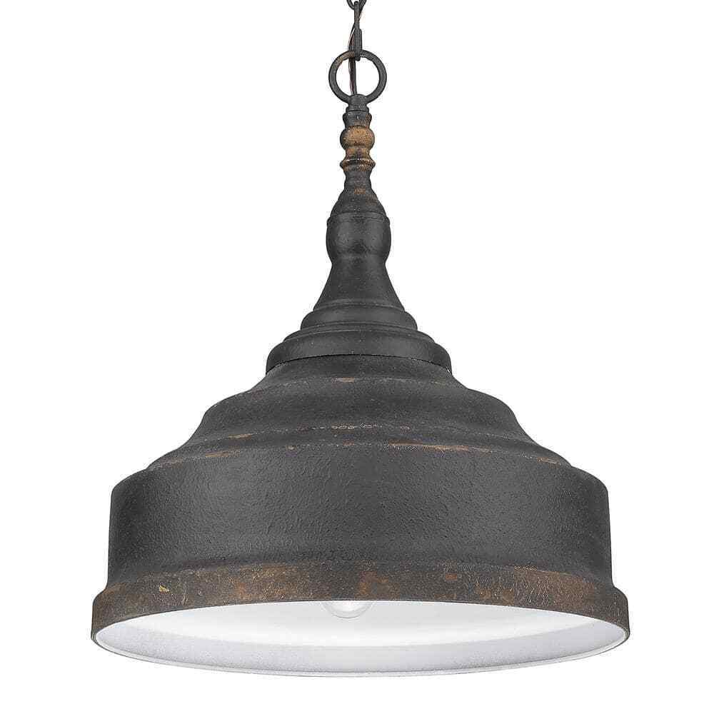 Golden Lighting Keating 3- Light Antique Black Iron Pendant Light 0806-3P ABI
