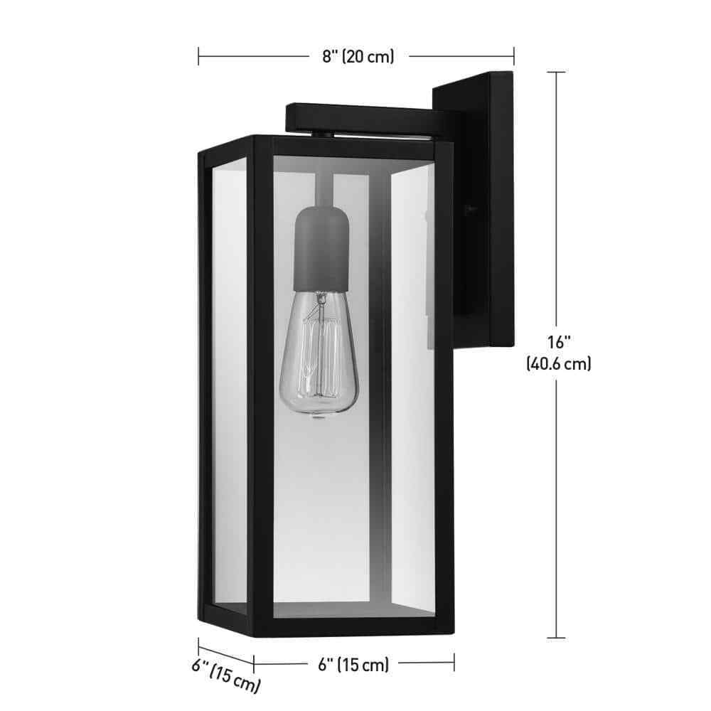 Globe Electric Hurley 1-Light Black Outdoor Wall Lantern Sconce 44314