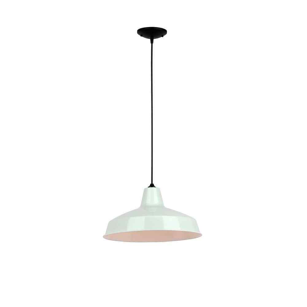 Hampton Bay 1-Light Light Green Warehouse Pendant with Metal Shade AF-1032R/LG