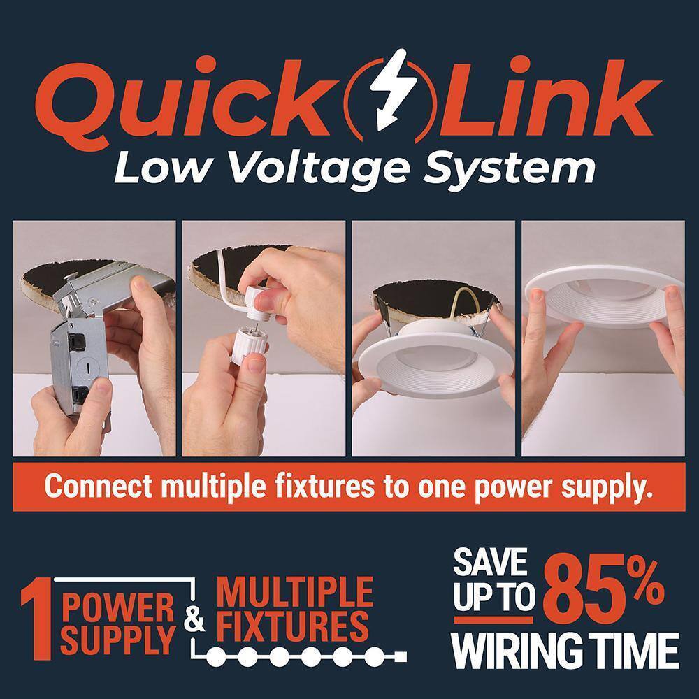 HALO QuickLink 4 in. CCT Integrated LED Recessed Light Baffle Trim 5-Pack