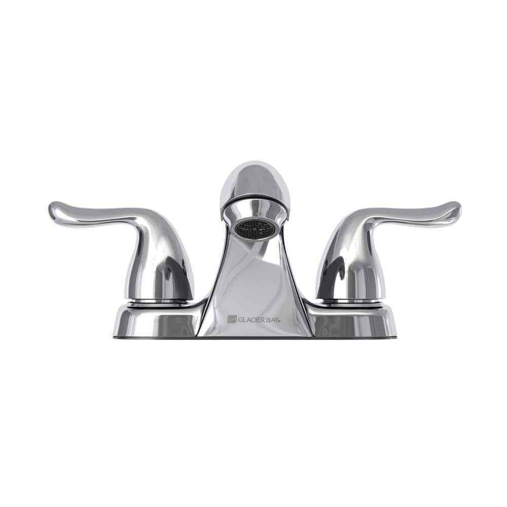 Glacier Bay Constructor 4 in. Centerset 2-Handle Bathroom Faucet in Chrome