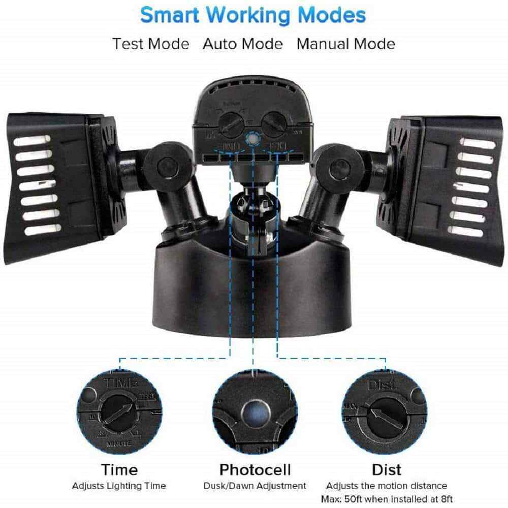 SANSI 30-Watt 3400 Lumens Black Motion Activated Outdoor LED 5000K Flood Light