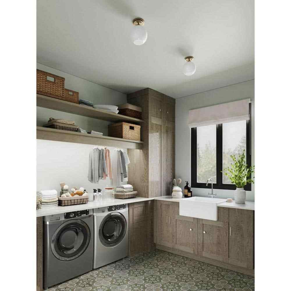 Progress Lighting Carisa Collection 7-3/8 in. 1-Light Mid Century Flush Mount