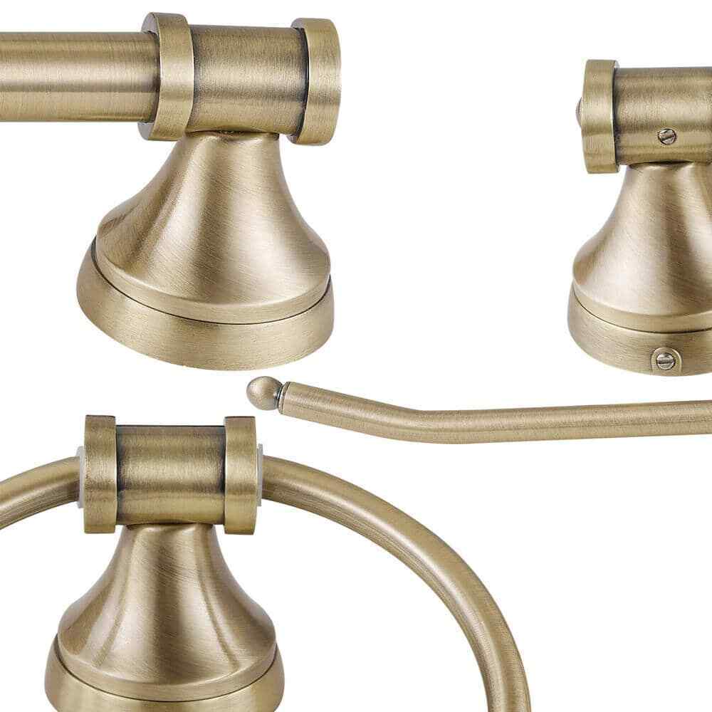 Globe Electric Parker 3-Light Brass 5-Piece All-In-One Bath Vanity Light Set