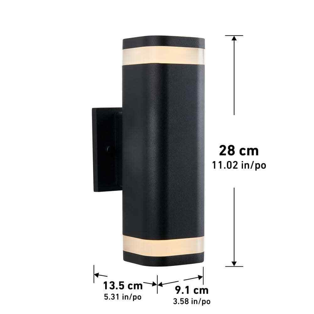 Artika Stark Black Modern SmartLED Hardwired Garage and Porch Light Wall Sconce
