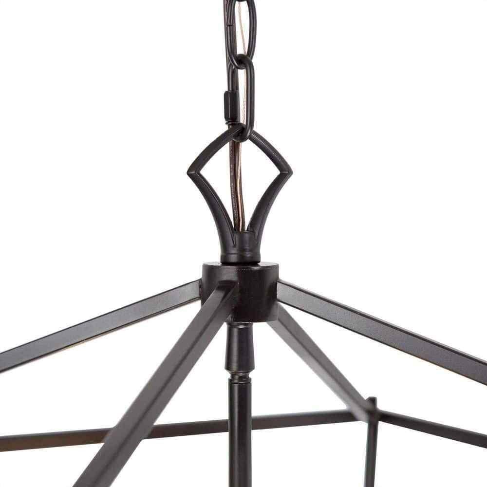 LNC Black Chandelier Modern Island Cage 4-Light Ceiling Light