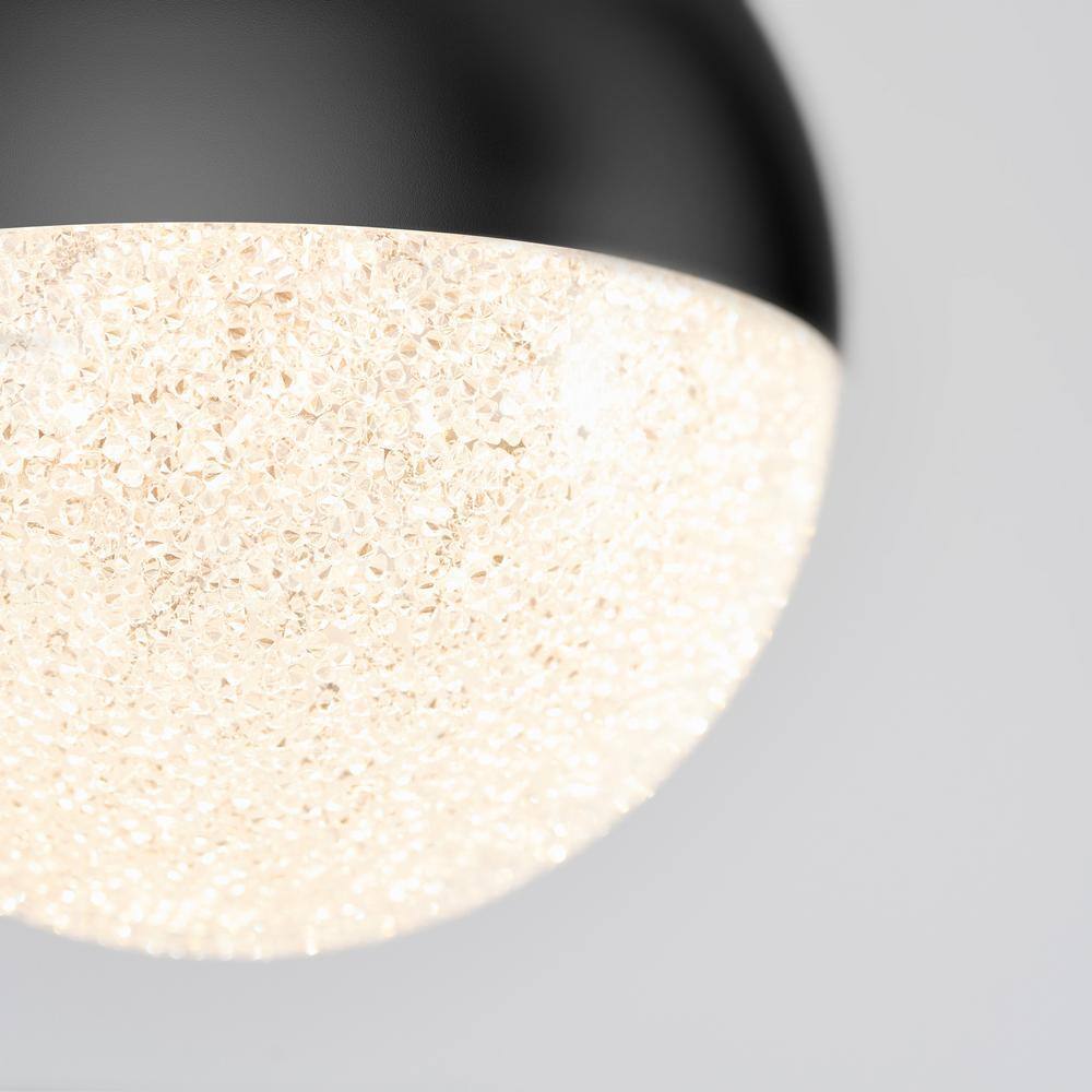 Artika Glitzer 6.5-Watt LED 1-Light Black Modern Hanging Pendant Light