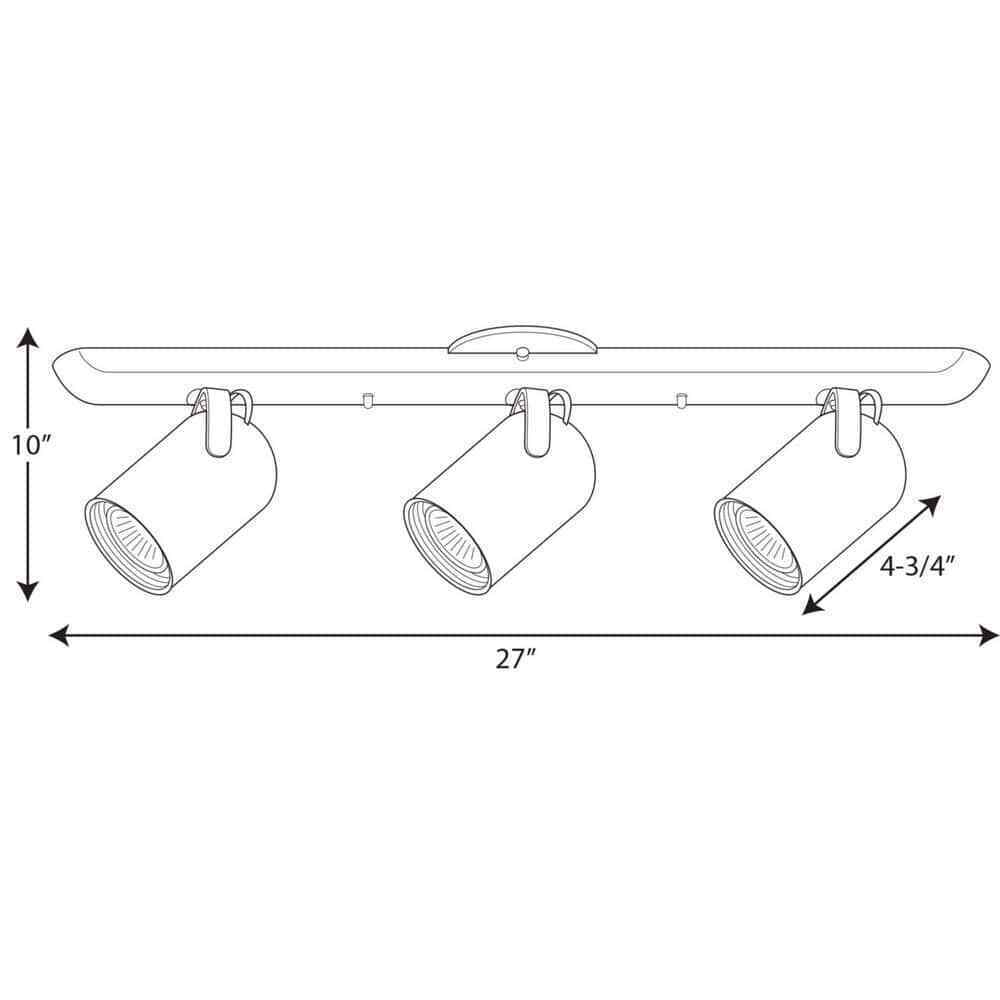 Progress Lighting 3-Light Brushed Nickel Spotlight Fixture