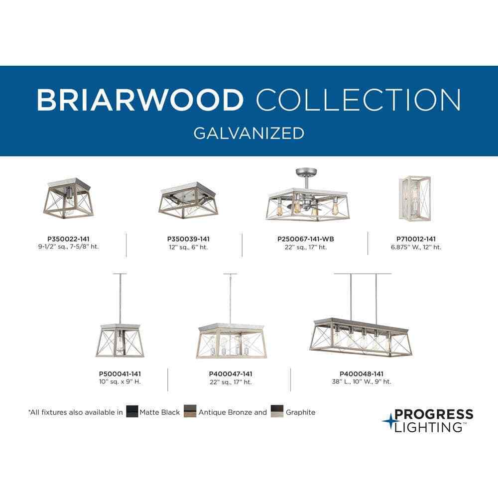 Progress Lighting Briarwood 4-Light Bleached Oak Farmhouse Chandelier Light