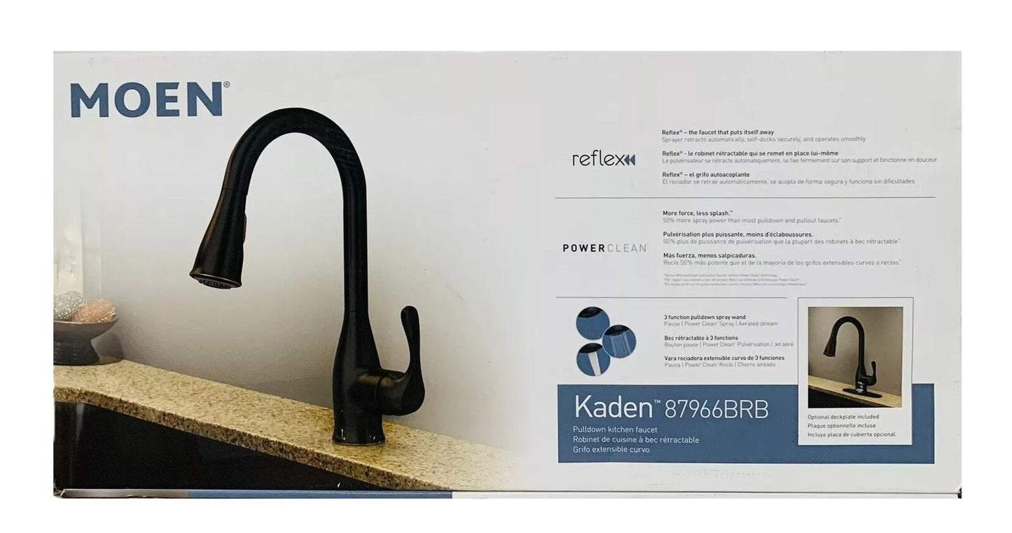 MOEN Kaden Pull-Down Sprayer Kitchen Faucet Power Clean in Mediterranean Bronze