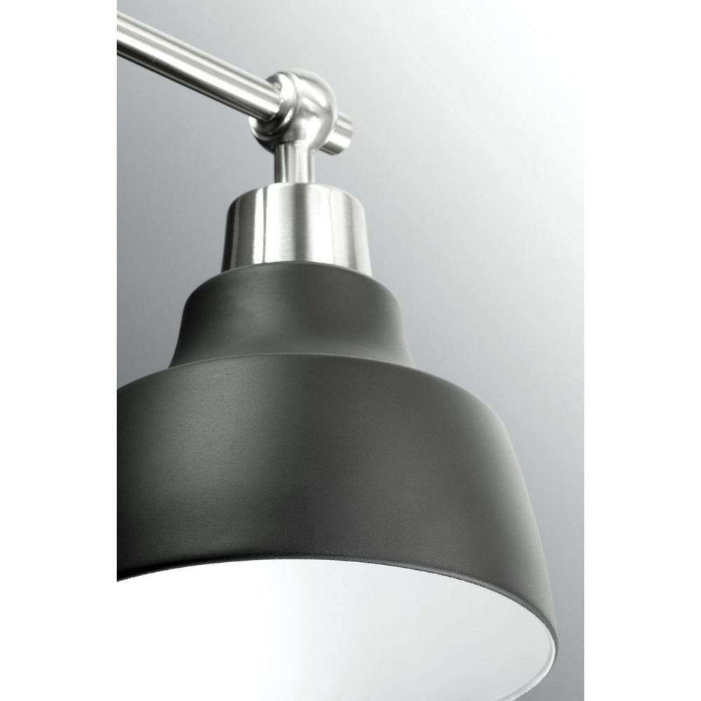 Progress Lighting Bramlett 3-Light Brushed Nickel Matte Black Metal Shade Light