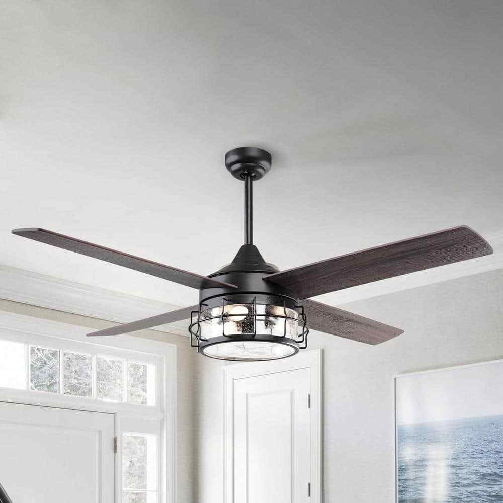 Matrix Decor 52 in. Oil Rubbed Bronze Downrod Ceiling Fan w/ Remote Control