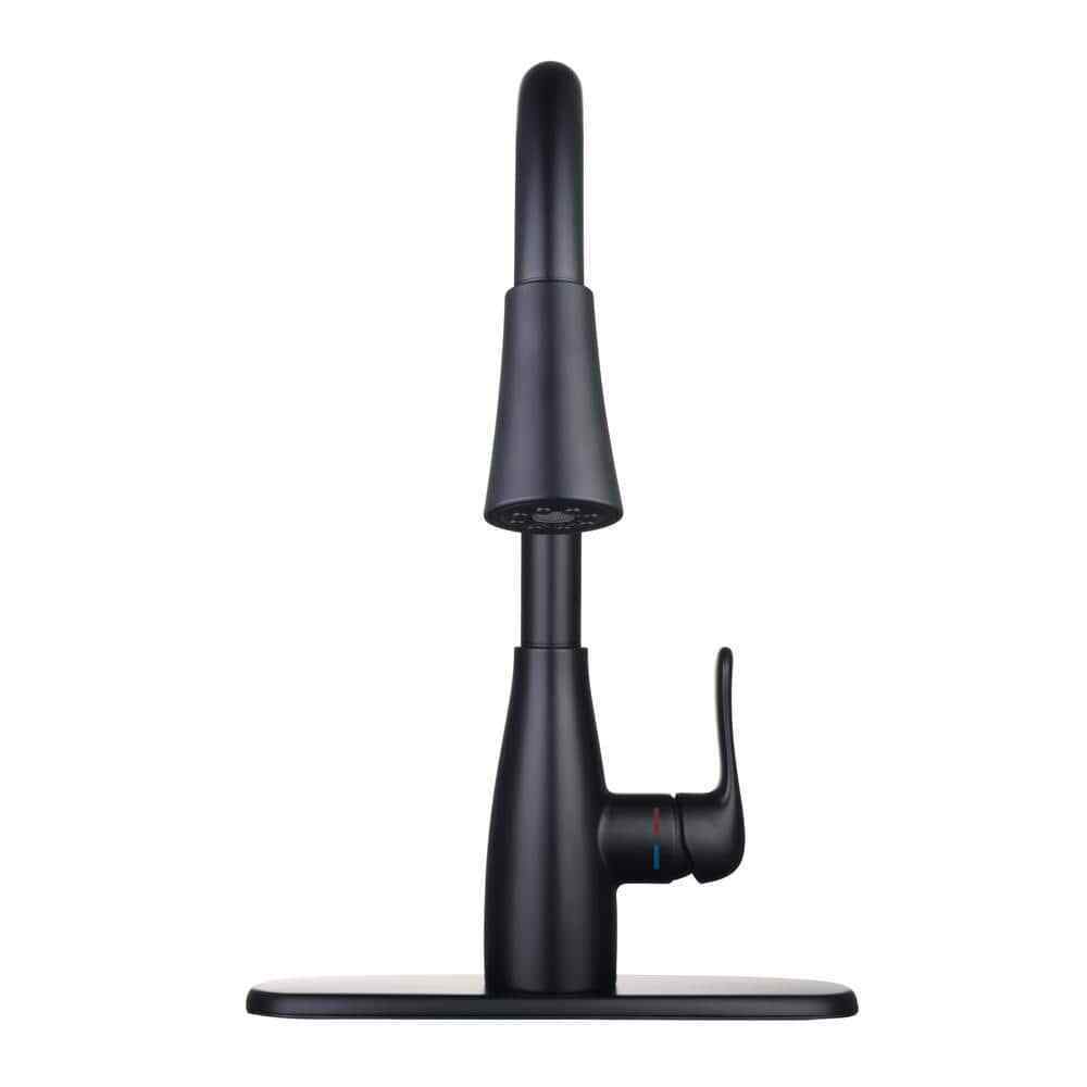Glacier Bay McKenna Single-Handle Pull-Down Sprayer Kitchen Faucet Matte Black