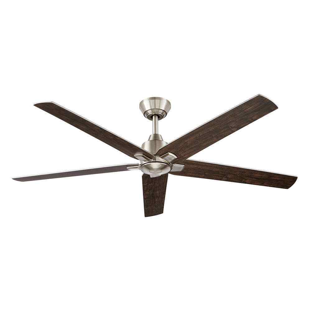 Hampton Bay Bellmore 56 in. Indoor Brushed Nickel Ceiling Fan w/ DC Motor+Remote