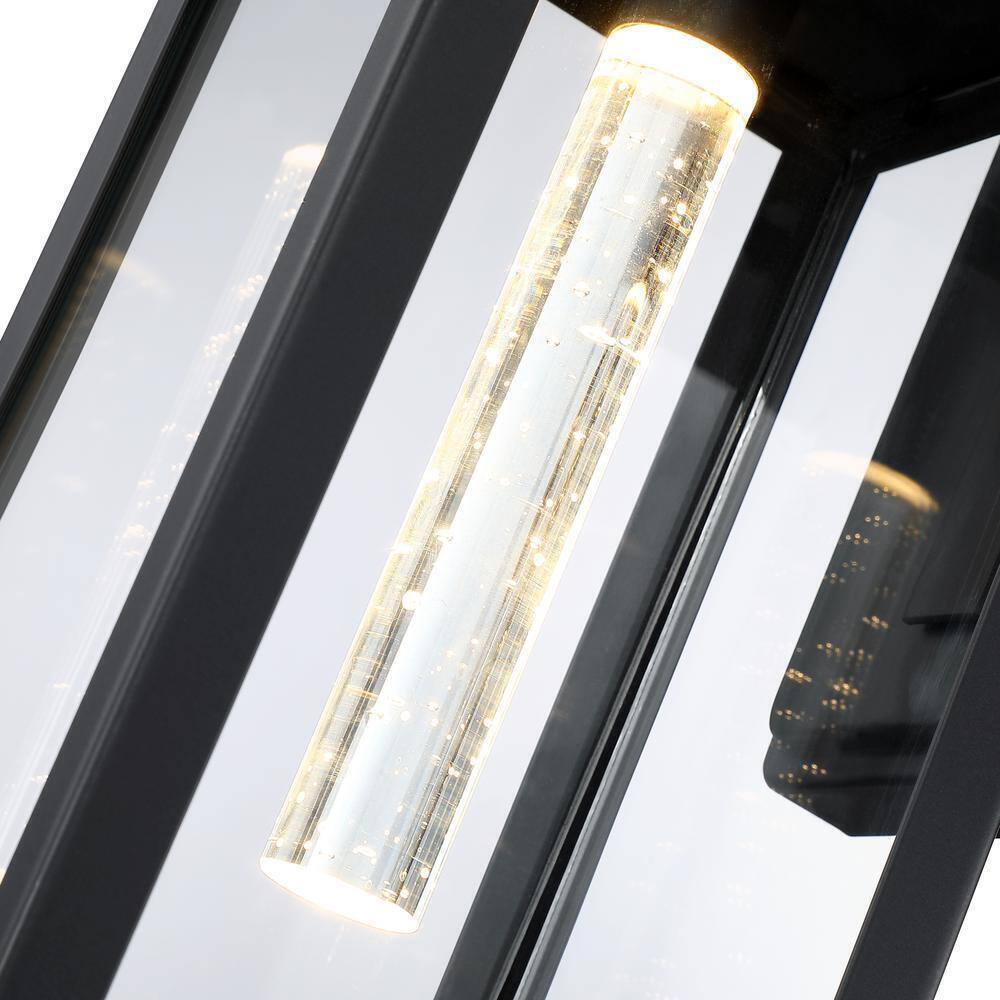 Pia Ricco 1-Light Black Wall Outdoor 7-Watt LED Outdoor Wall Light E26 Base
