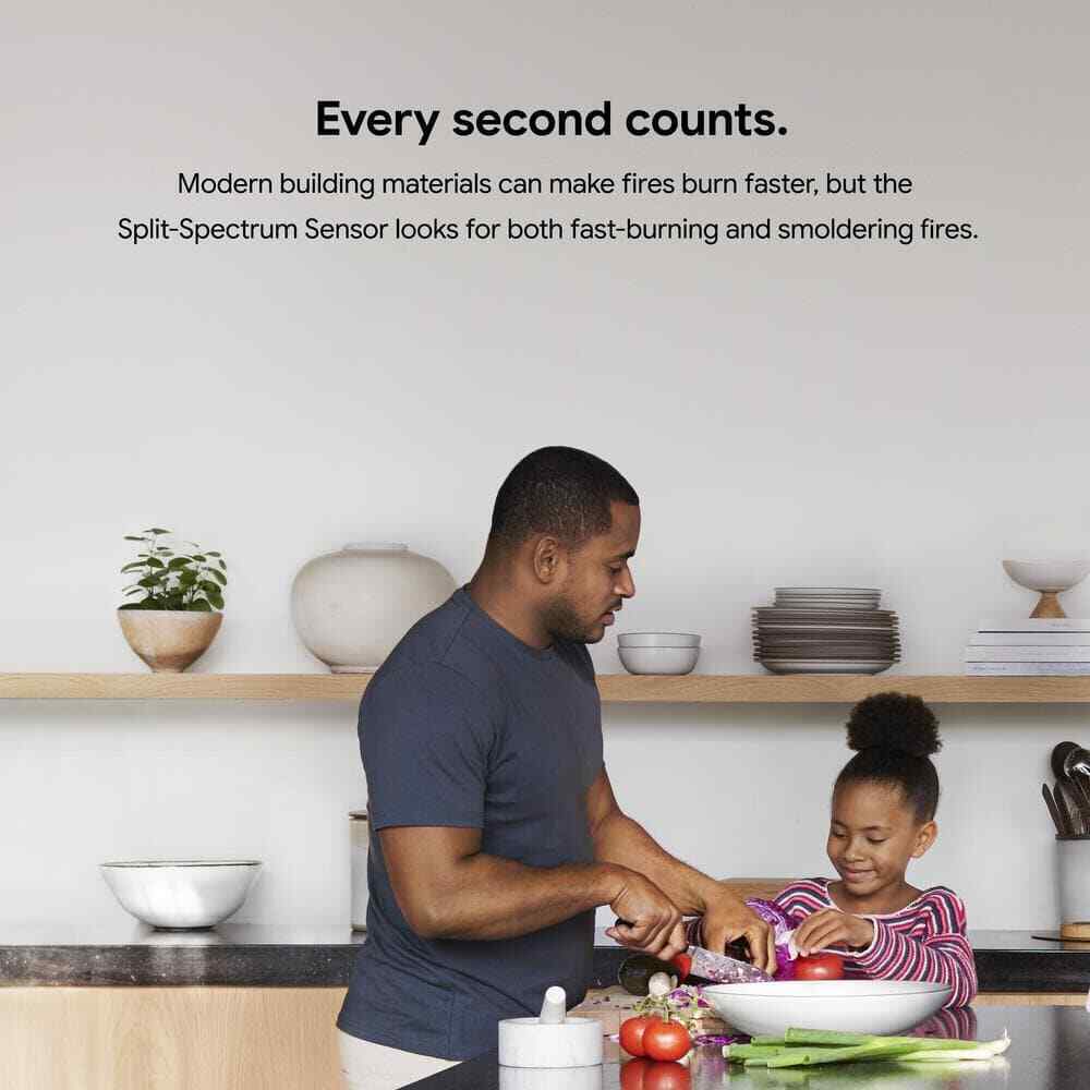Google Nest Protect Smoke Alarm and Carbon Monoxide Detector - Battery Operated