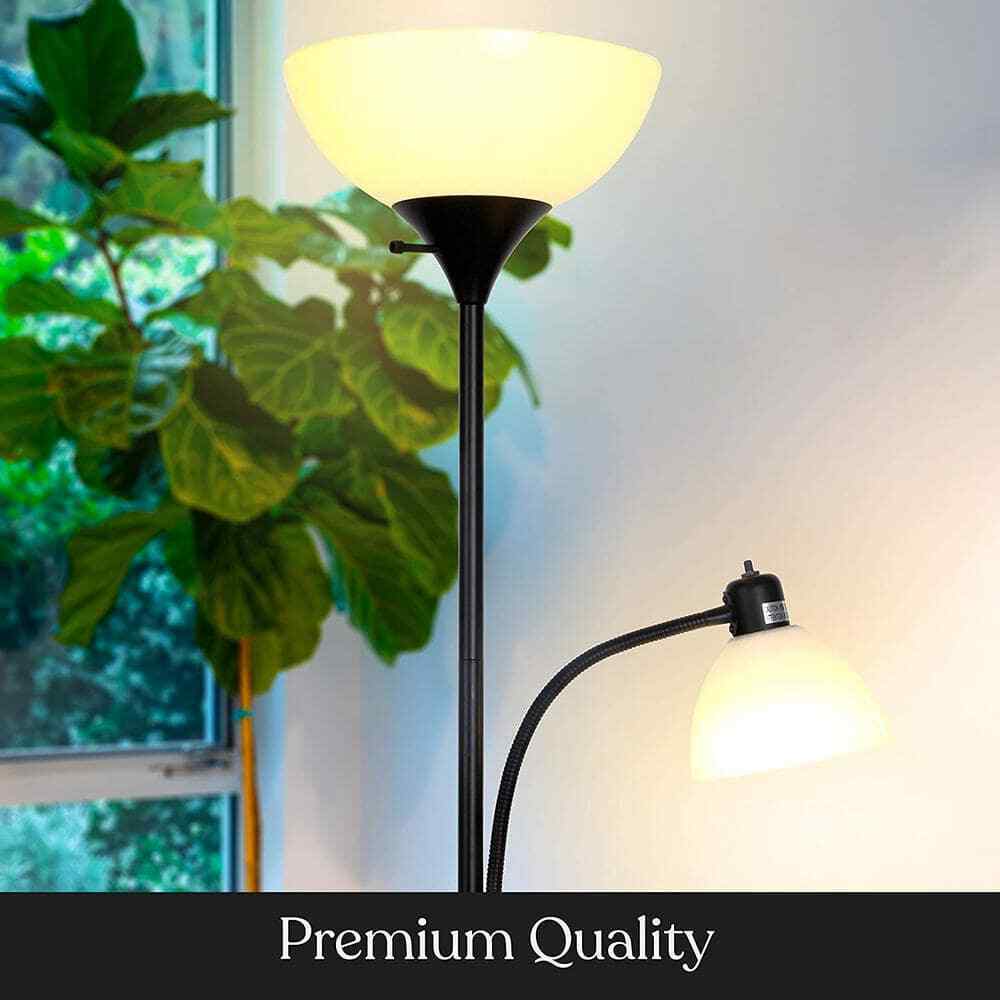 Brightech Sky Dome 72 in. Classic Black 2-Light 3-Way Dimming LED Floor Lamp