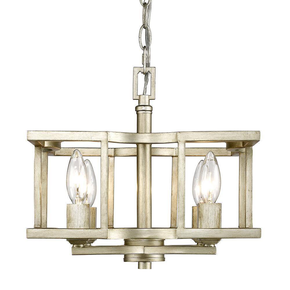 Golden Lighting Bellare 4-Light White Gold Semi-Flush Mount 7151-SF WG