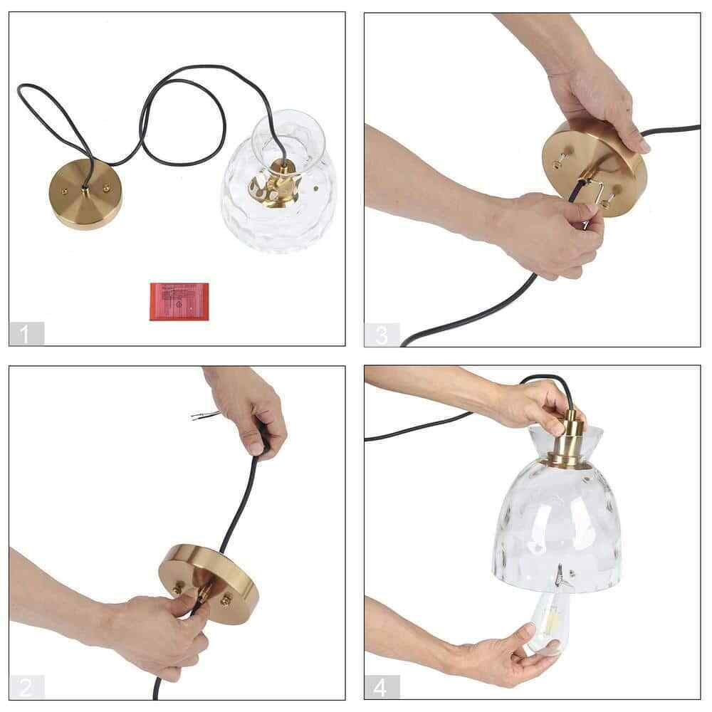 Uolfin Modern Kitchen Island Pendant Light 1-Light Brass Gold Bell Pendant