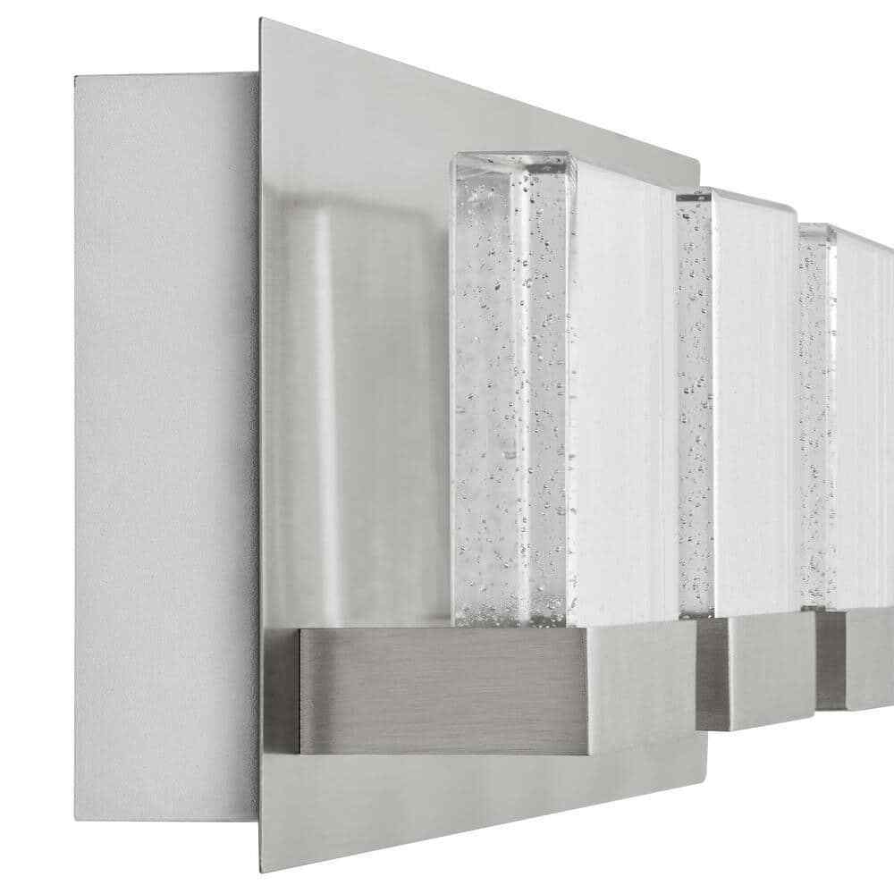 Home Decorators Alberson Brushed Nickel Integrated LED Bathroom Vanity Light Bar