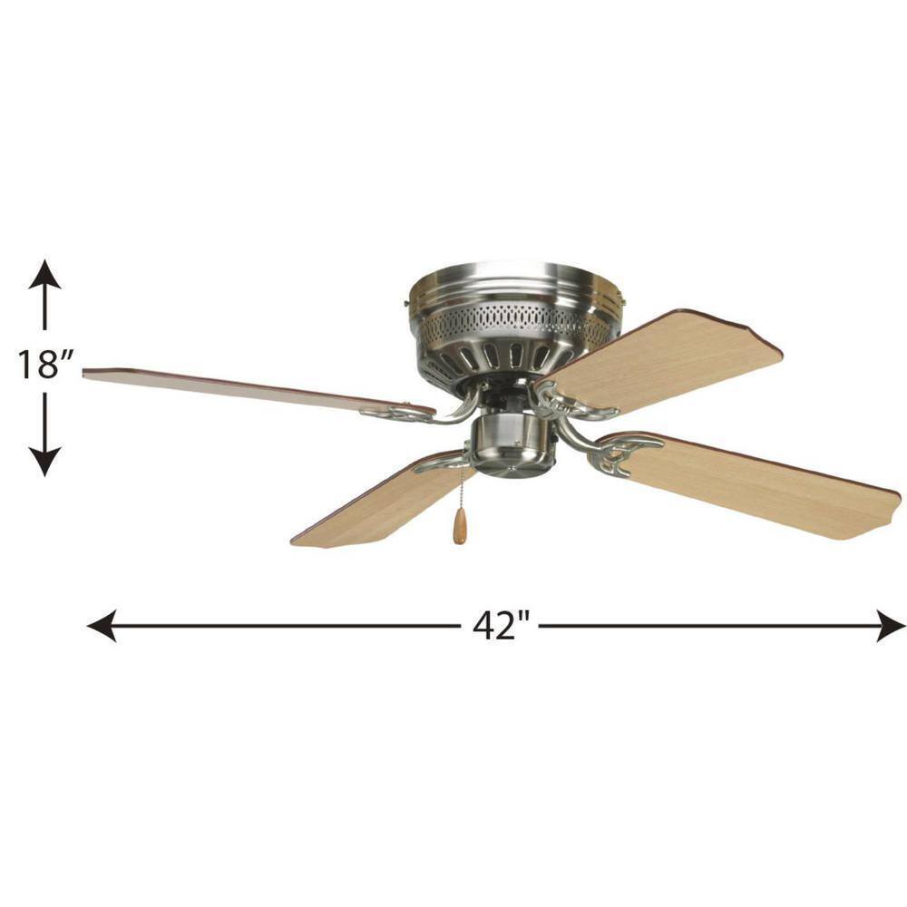 Progress Lighting AirPro Hugger 42 in. 4-Blade Indoor Brushed Nickel Ceiling Fan