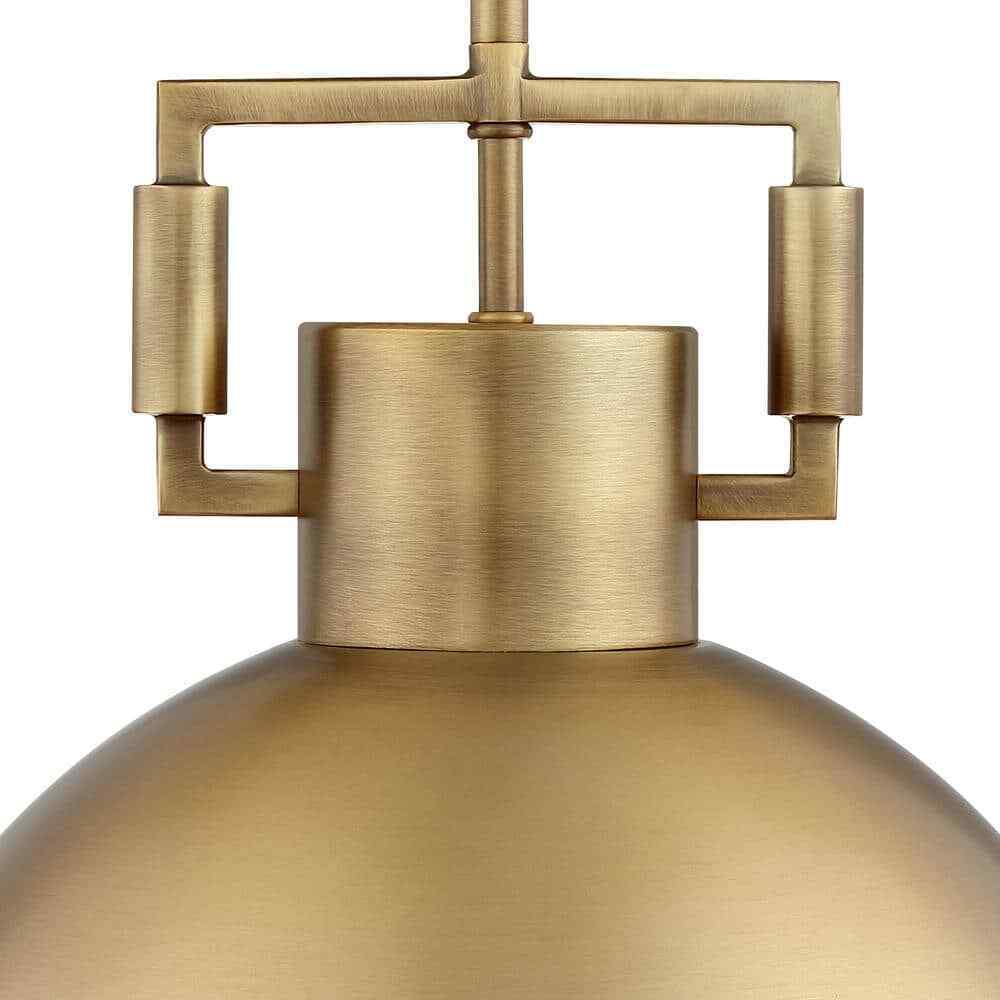 Nathan James Leigh 1-Light Antiqued Brass Shaded Pendant Light