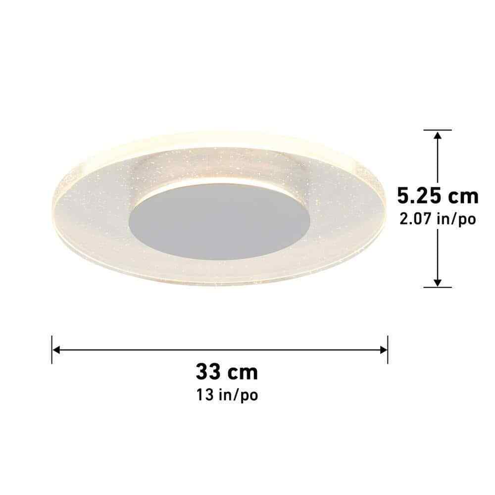 Artika Essence Disk 13 in. Chrome Modern LED Flush Mount Ceiling Light