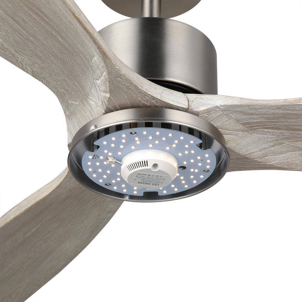Merra 52 in. LED Brushed Nickel Ceiling Fan w/ Light Kit and Remote Control