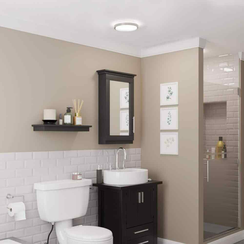 Globe Electric Wi-Fi Smart 11" Brushed Nickel Smart LED Integrated Flush Mount