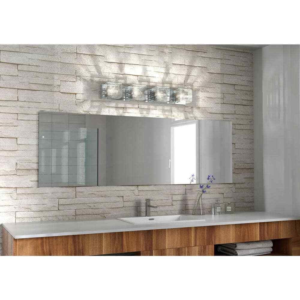Artika Metropolitan 31 in. 4-Light Chrome Modern Vanity Light Bar Wall Fixture