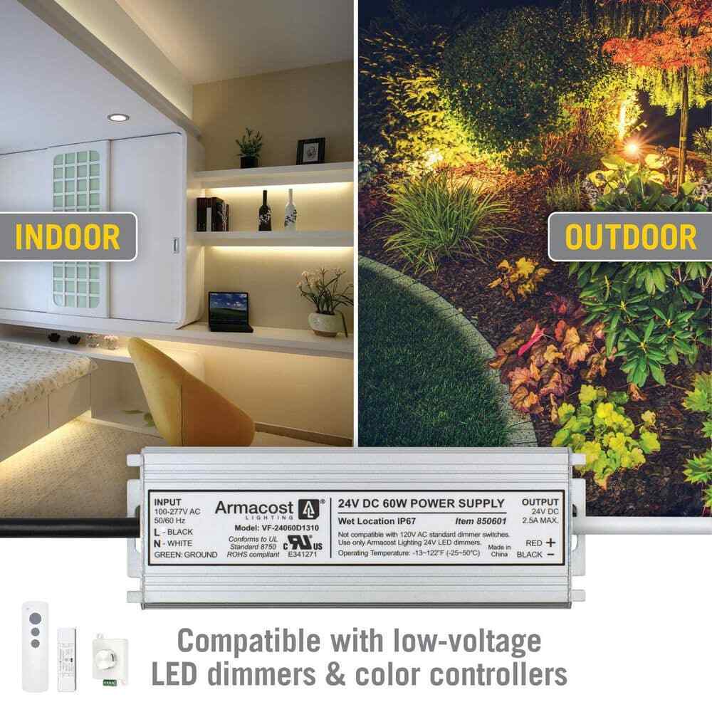 Armacost Lighting 60W Standard Wet Location LED Driver 24-Volt DC Transformer