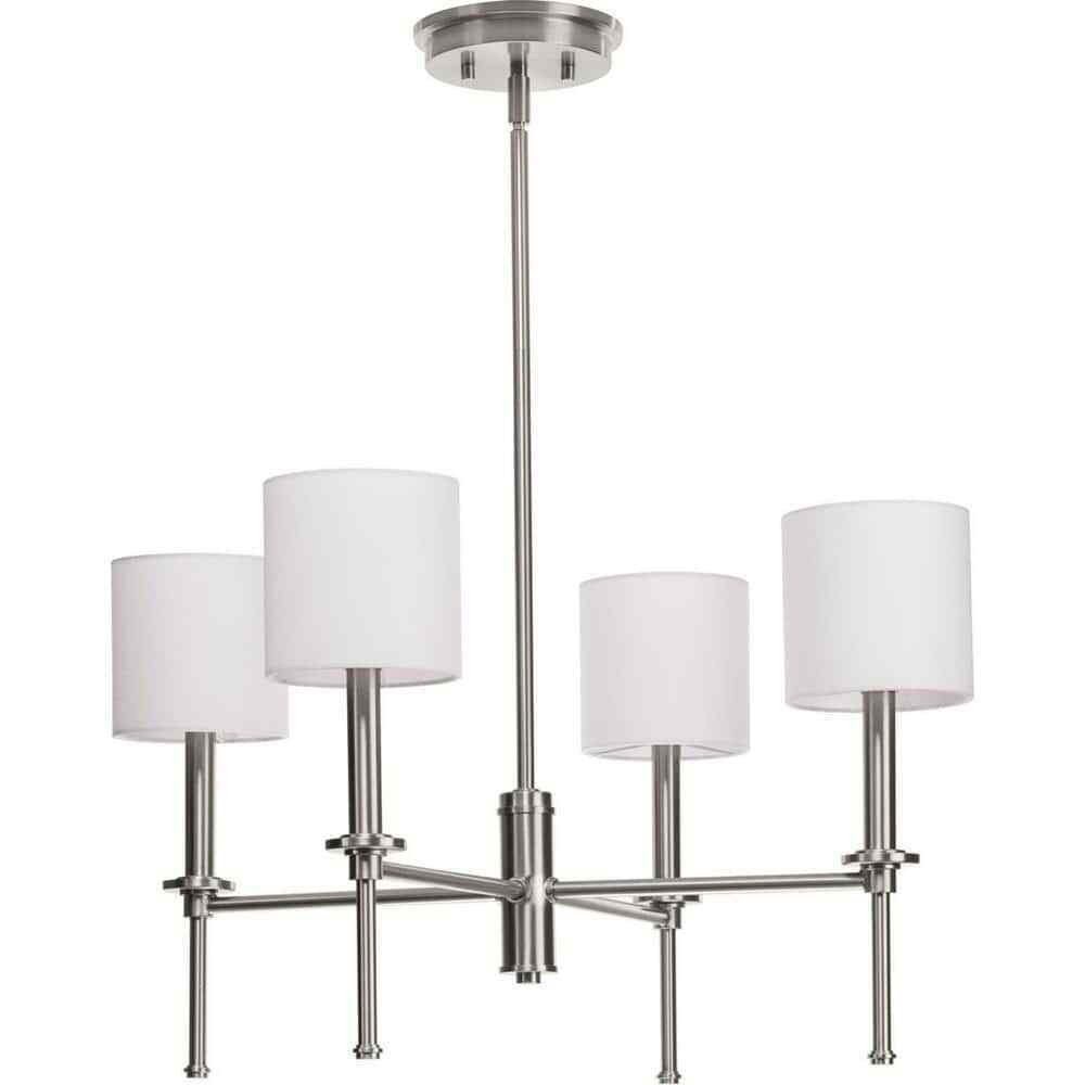 Progress Lighting Elara 22.87 in. 4-Light Dining Room Brushed Nickel Chandelier