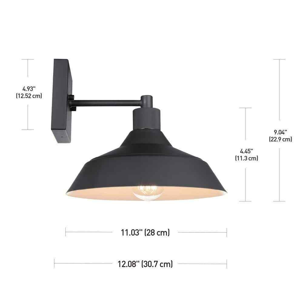 Globe Electric Sutton Matte Black Farmhouse Indoor/Outdoor 1-Light Wall Sconce