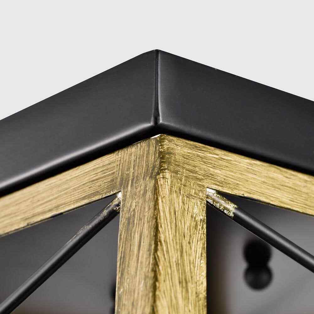 Jushua 2-Light Wood Texture and Matte Black Indoor Ceiling Fixture