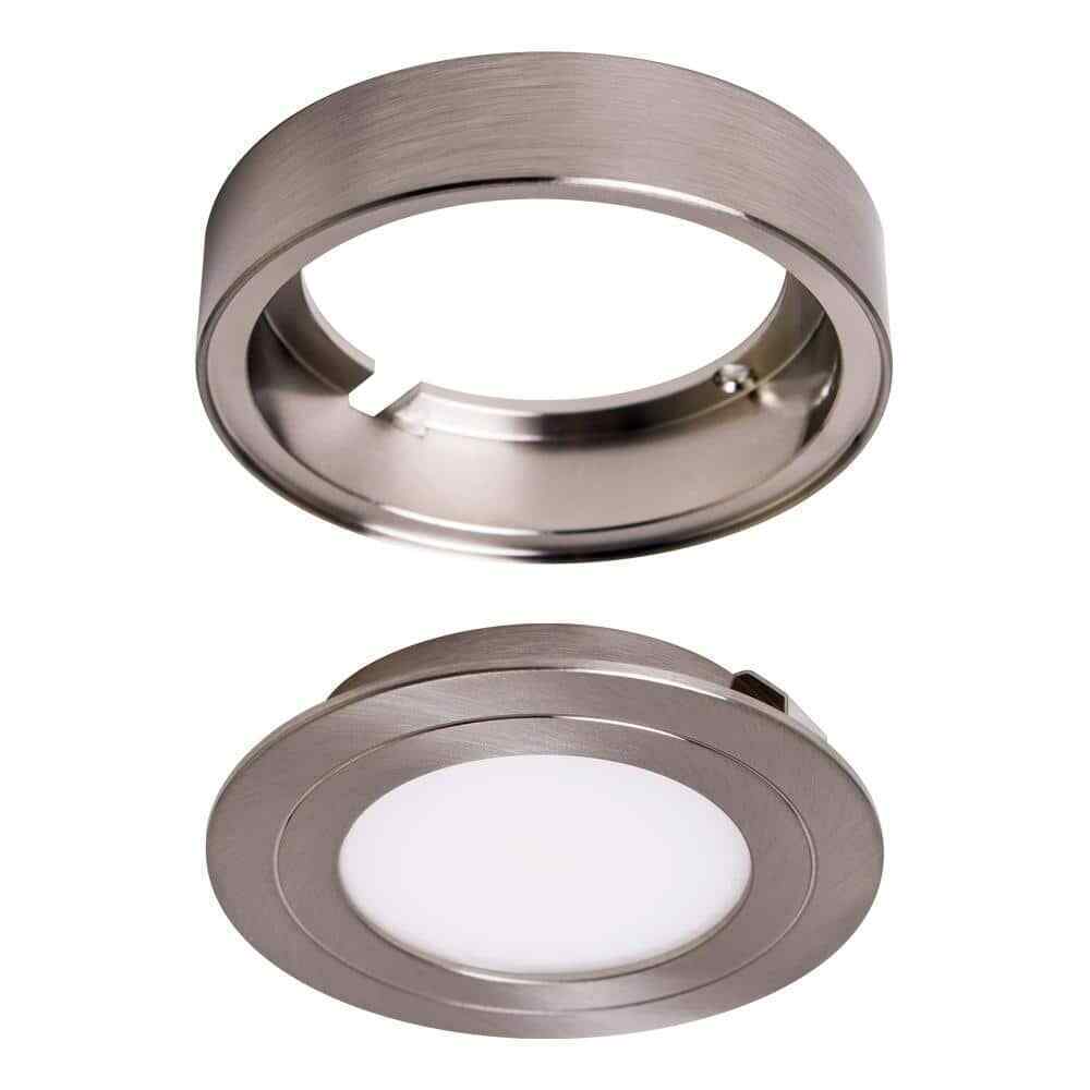 Armacost Lighting PureVue Dimmable Soft White Puck Light Brushed Steel Finish