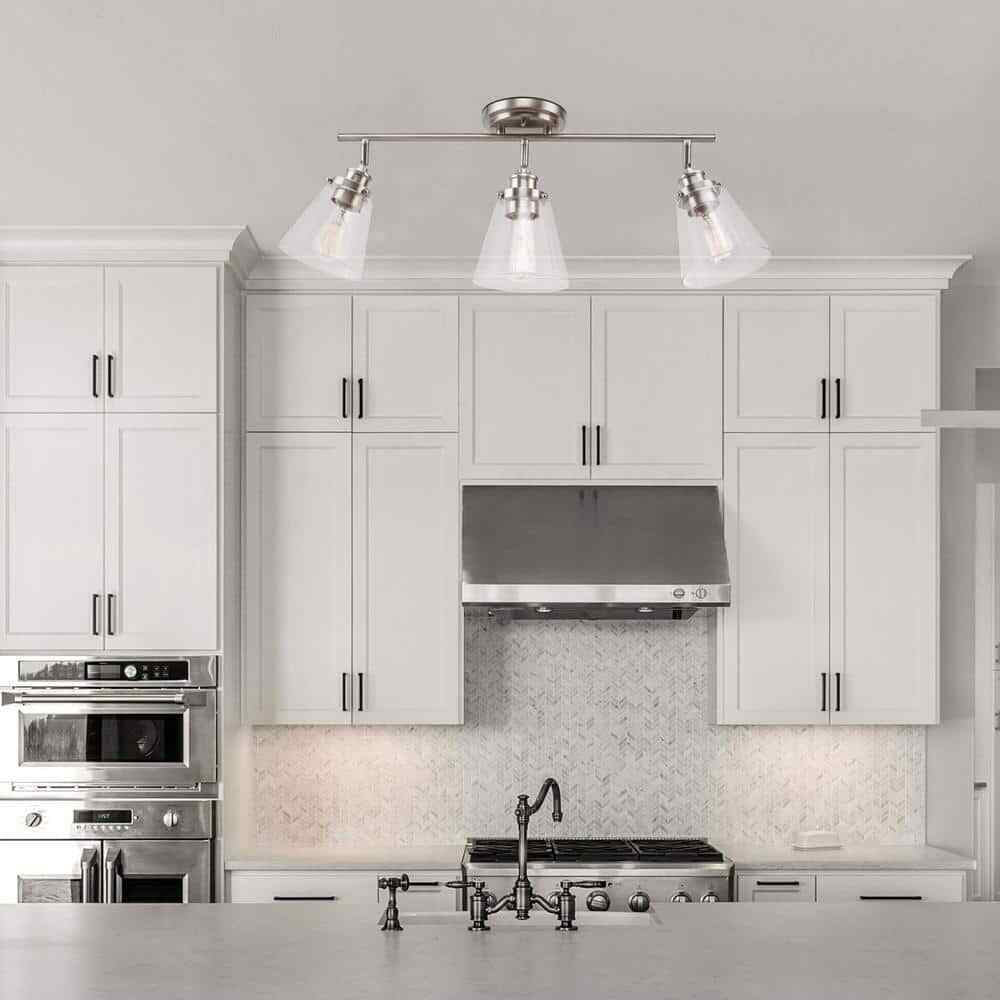 Globe Electric Jackson 2 ft. 3-Light Brushed Nickel Fixed Track Lighting Kit