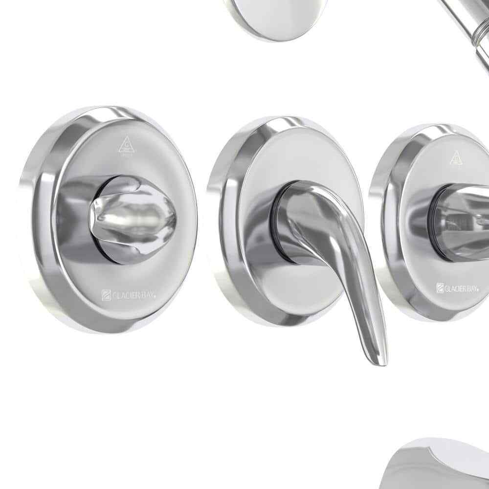 Glacier Bay Aragon Triple Handle 1-Spray Tub and Shower Faucet 1.8 GPM in Chrome