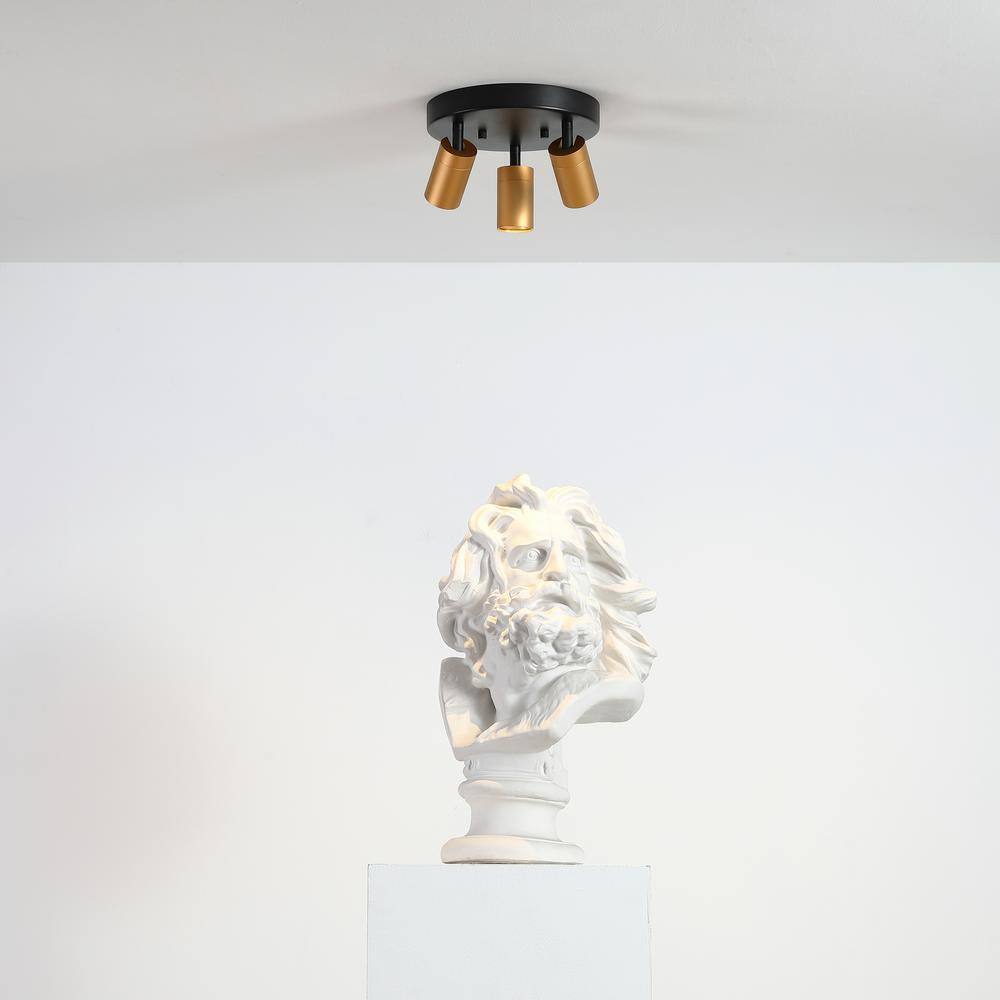 Vidalite Shura 9.8 in. 21-Watt 3-Bulb Gold Modern Integrated LED Flush Mount